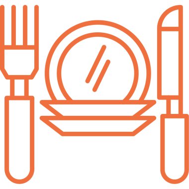 Çatal, çatal bıçak ve tabakla çatal bıçak takımı.