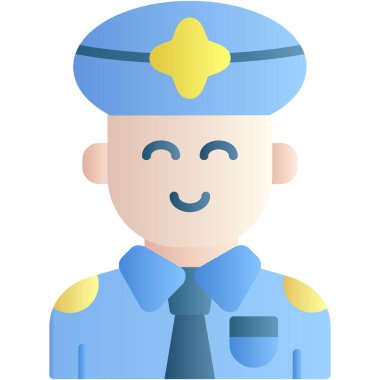 police officer icon, isometric style