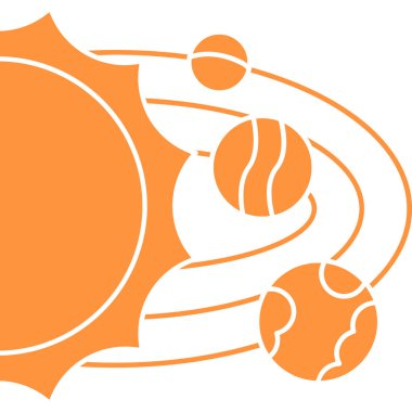 Güneş sistemi web simgesi basit vektör illüstrasyonu