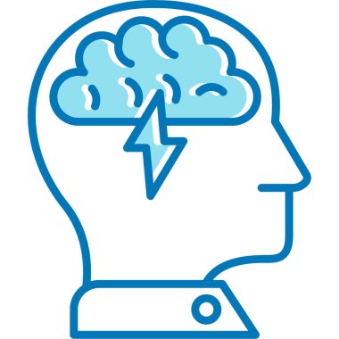 Beyin fırtınası simge vektör ana hatları