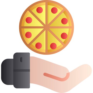 Pizza ikonu vektör tasarımı ile pizza