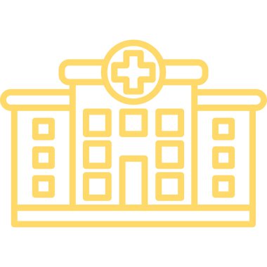 Hastane. Web simgesi vektör illüstrasyonu