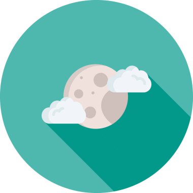 Ay vektörü düz illüstrasyon simgesi