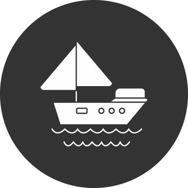 tekne ikonu vektör illüstrasyonu