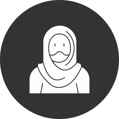 Müslüman kadın avatar, vektör illüstrasyon