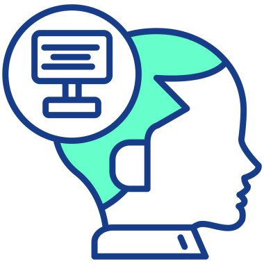 Beyin. Web simgesi basit illüstrasyon