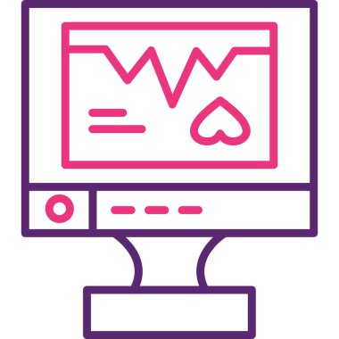 Monitör. Web simgesi basit illüstrasyon