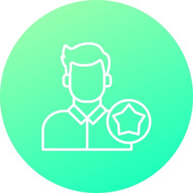 Benzersiz erkek kullanıcı çizgisi vektör simgesi