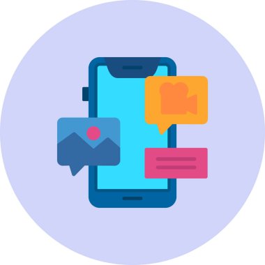 Mesaj var. Web simgesi basit illüstrasyon