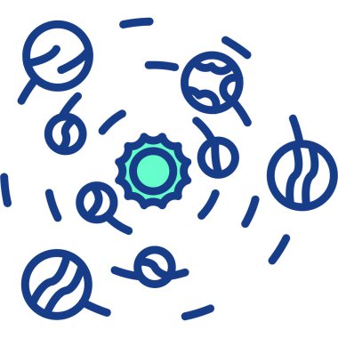 Mavi çizgi güneş ve ay ikonu beyaz arkaplanda izole edilmiş. vektör illüstrasyonu