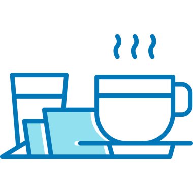 Bardakta içecek ve kahve fincanı tarzı vektör çizimi tasarımı