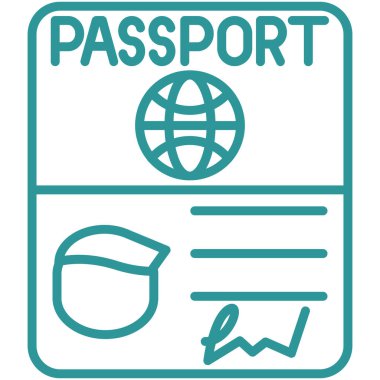 Pasaport seyahat simgesi, vektör biçimi