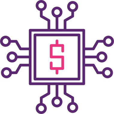 devre kartı çip simgesi doldurulmuş dış hat biçimi