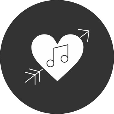 Not simgesi olan aşk kalbi