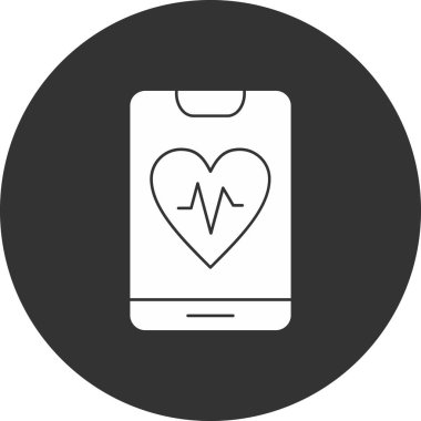 Kalp ikonu vektör illüstrasyonu