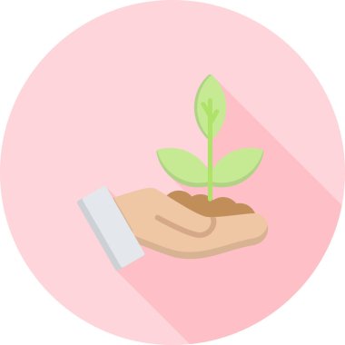 Bitki simgesi ile el, vektör tasarımı illüstrasyonu