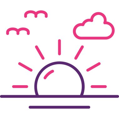 hava ve güneş vektör simgesi