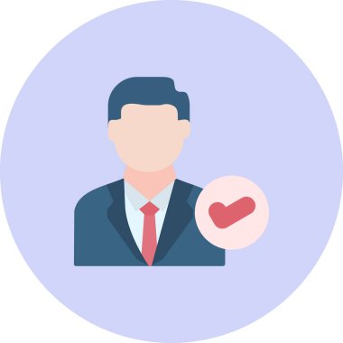 İş adamı düz simgesi, vektör illüstrasyonu