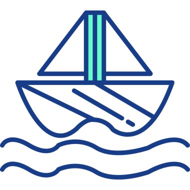 Yelkenli. Web simgesi basit illüstrasyon