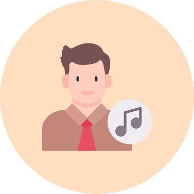 Müzik notalı genç adam.