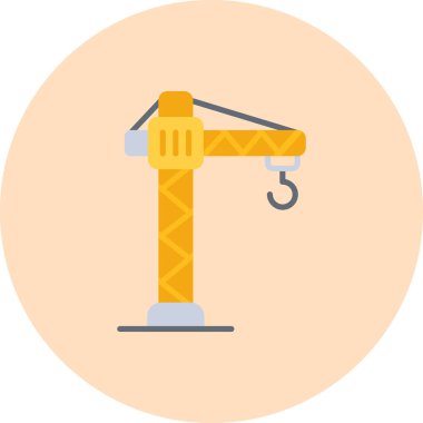 Yapı vinci simgesi, düz tasarım