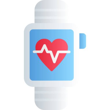 Steteskoplu kırmızı kalbin vektör çizimi