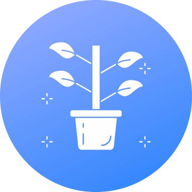 saksıda çiçek simgesi, vektör illüstrasyonu