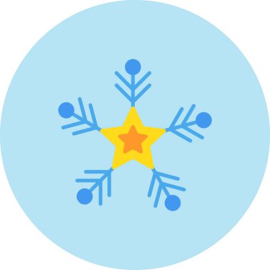 Düz renk dizaynlı yıldız simgesi. Vektör çizimi. Noel ve Yeni Yıl