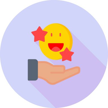 Mutlu gülümsemeli el, vektör çizimi, beyaz arkaplanda ifade