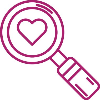 aşk kalp ikonu, vektör illüstrasyonu