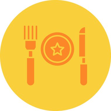 Akşam yemeği. Web simgesi basit illüstrasyon