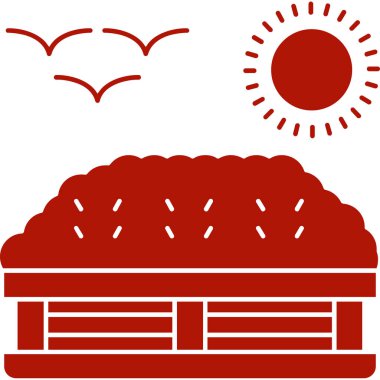 Kırmızı ve beyaz simgenin vektör illüstrasyonu