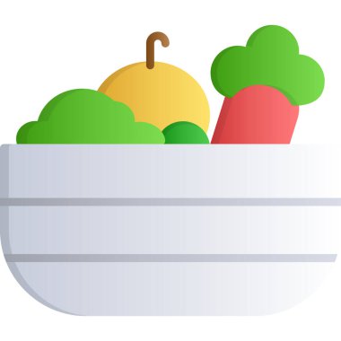 Sepet meyve ikonu düz stil