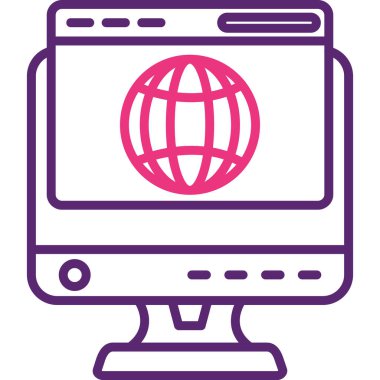 bilgisayar web simgesi, vektör illüstrasyonu