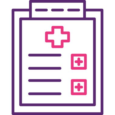 tıbbi rapor modern simge vektör illüstrasyonu