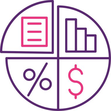 Bir pasta grafiği simgesinin vektör çizimi