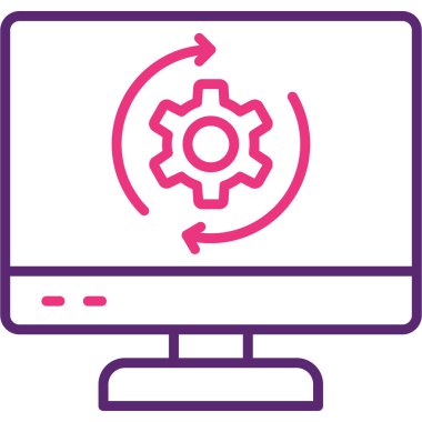 Dizüstü bilgisayar simgesi vektör çizimi