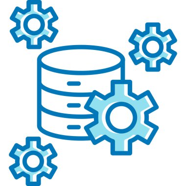 veritabanı ayarları vektör çizgisi simgesi