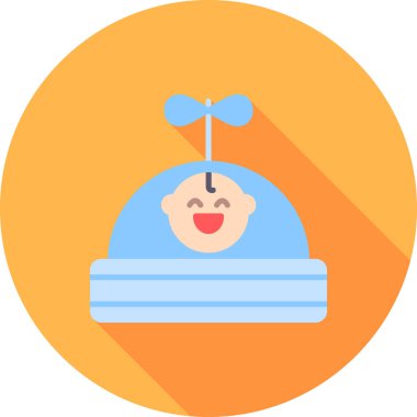 Bebek kız düz vektör simgesi