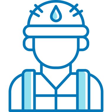 İşçi. Web simgesi basit illüstrasyon