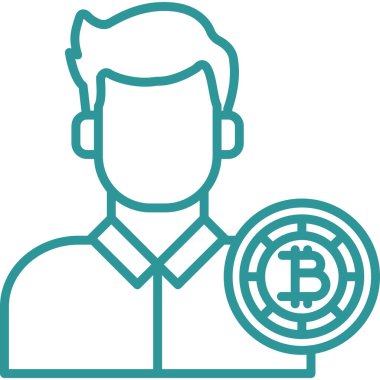 Bitcoin man simgesinin vektör illüstrasyonu