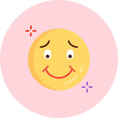 Mutlu emoji yüz simgesi, vektör illüstrasyonu