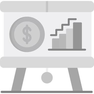 İş grafiği düz vektör simgesi