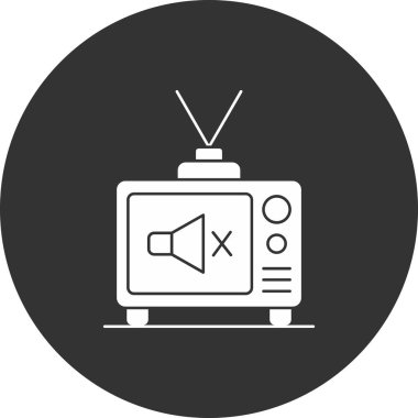 TV simgesi, basit siyah tasarım