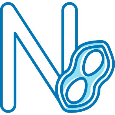 n harfinin vektör simgesi