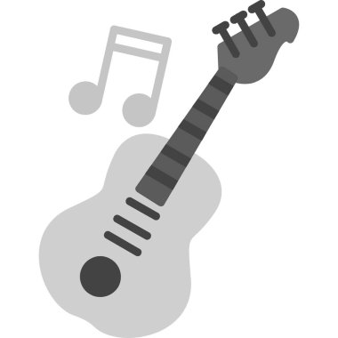 akustik gitar müzik ikonu ana hatlar biçiminde