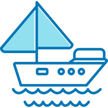 Gemi. Web simgesi basit illüstrasyon