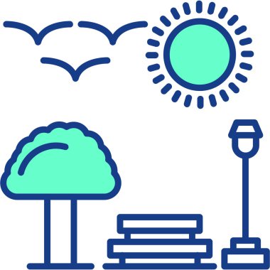 Bir ağaç simgesinin vektör illüstrasyonu