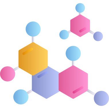 Kimyasal molekül simgesi, izometrik 3 boyutlu