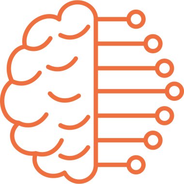 beyin ikonu vektör illüstrasyonu